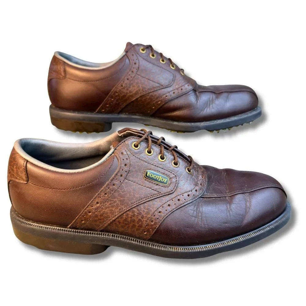 Footjoy Dryjoys Aquaflex Golf Shoes Brown Leather Men's Size 9M 53478
